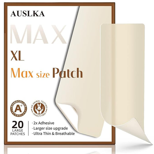 AUSLKA Large Blemish Zit Patches XL - 20 Strips - Hydrocolloid Dots -Blemishes Patch - Zit Breakouts - Blemishes Stickers - Max Size-Velvo Beauty