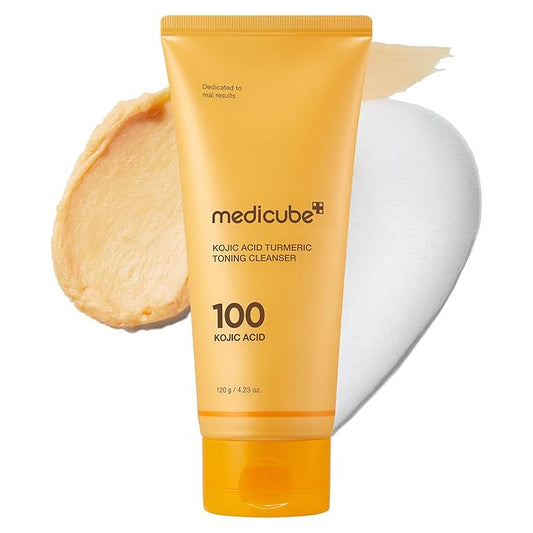 medicube Kojic Acid Turmeric Whip Cleanser | Daily Facial Cleanser for Brightening, Balancing Skin Tone & Texture | Fade Appearance of Uneven Patches & Ideal for Use After Spot Care | Korean Skincare-Velvo Beauty