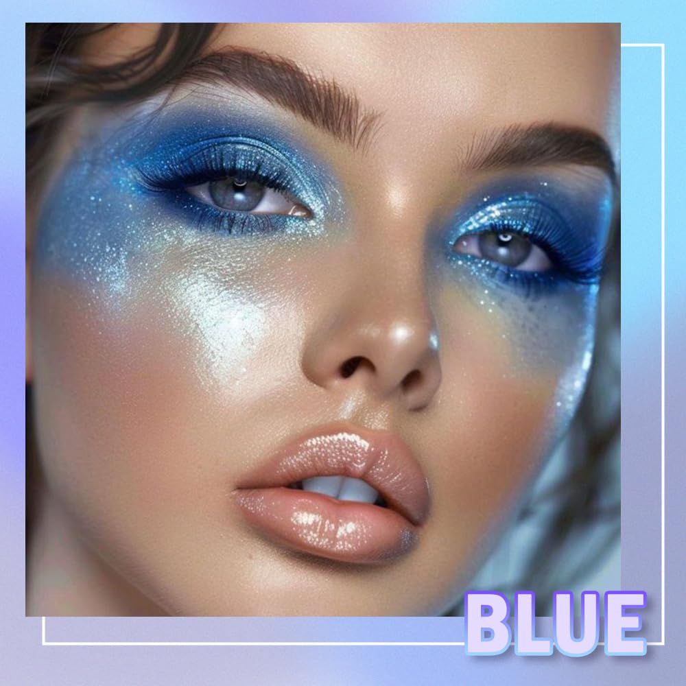 9 Colors Blue Smoky Matte Shimmer Eyeshadow Palette with Mirror for Eye Makeup,High Pigmented Eye Shadow Primers Powder Palet de sombras de ojos-Velvo Beauty