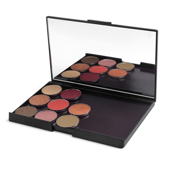 Makeup Magnetic Palette with Mirror and 20Pcs Metal Stickers Empty Storage Palette for Eyeshadow Powder Highlighter, Black-Velvo Beauty