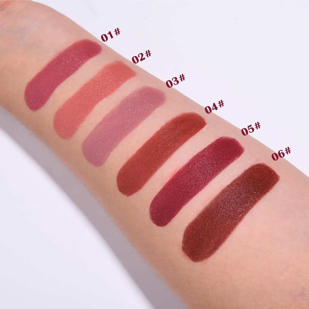 Red Metallic Lipstick for Women,Lightweight Shimmer Frosted Lipstick,Glitter Lip Gloss Stain Long Lasting Waterproof Smudge Proof 24 Hour Full Coverage Lip Makeup,Vegan-Velvo Beauty