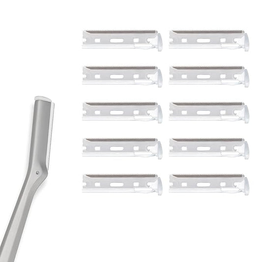 Facial Razor Replacement Blades Be suitable for Twee zerman Stainless steel blade 10 Count (Pack of 1)-Velvo Beauty