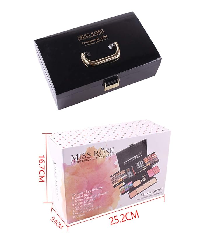 54 Colors All in one Makeup Gift Set Holiday Birthday Beauty Cosmetic Essential Starter Bundle Include 39 Eyeshadow Palette, 6 Blush, 6 Sponge Stick, 4 Compact Powder, 3 Lipstick, Eyeliner-Velvo Beauty