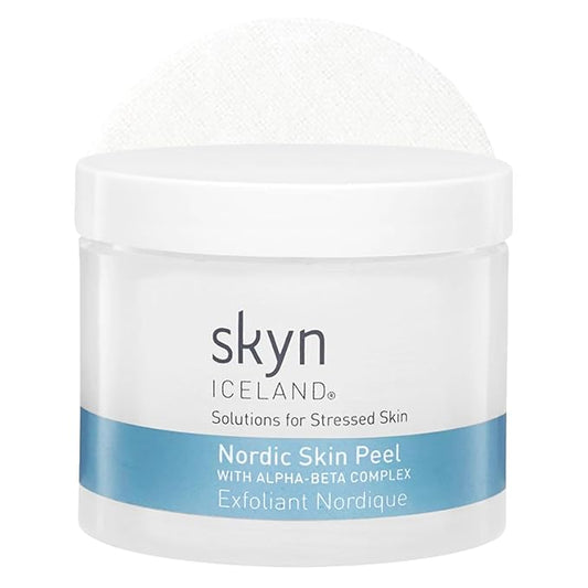 Skyn ICELAND Nordic Skin Resurfacing Facial Pads With AHA and BHA. Exfoliating & Clarifying Peel Targets Fine Lines and Discoloration Without Irritation. 60 Pads-Velvo Beauty