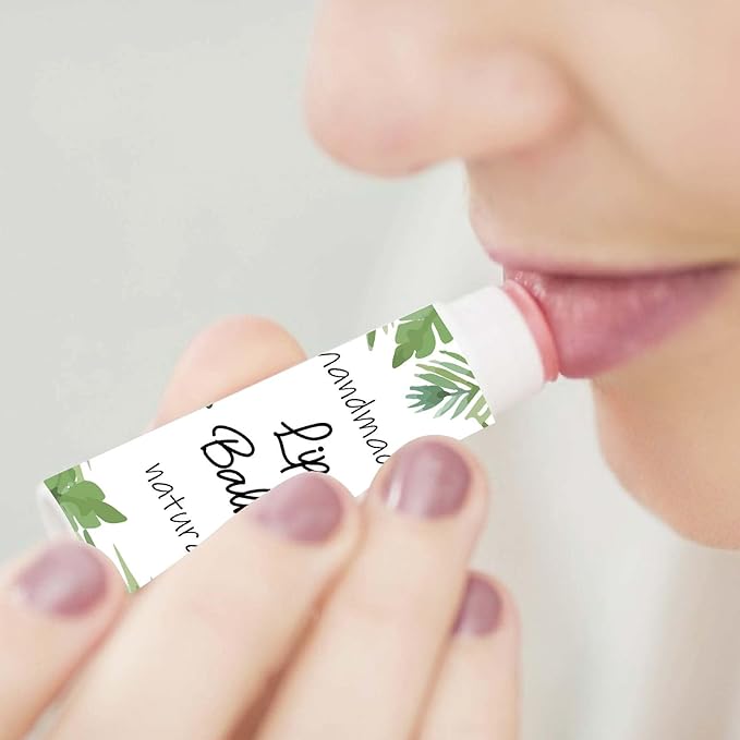 CRASPIRE 80Pcs 8 Styles Lip Balm Sticker Plant Butterfly Self-Adhesive Homemade Lip Balm Labels Vintage Square DIY Plant Label Stickers for Lip Balm Containers Cosmetics Lipsticks-Velvo Beauty