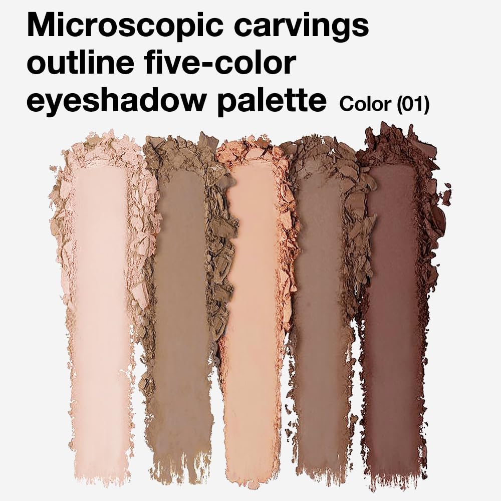 AMY'S DIARY Neutral Nude Brown Eyeshadow Palette Makeup, 5 Colors Cool-Toned Velvety Matte Finish, Nude Taupe Eye Shadows, for Brown Eyes Long Lasting Naturing-Looking (#01)-Velvo Beauty