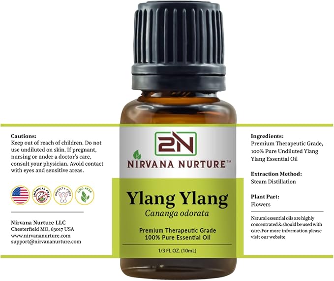 Ylang Ylang Essential Oil 100% Pure Premium Therapeutic Grade, Undiluted - Aromatherapy Diffuser for Calm and Relaxation, Skin Care, Hair Care-Velvo Beauty