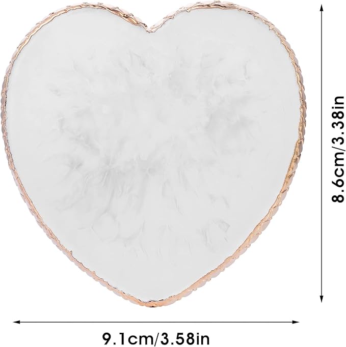 Resin Nail Art Palette Gold Edge Nail Holder Heart Shaped Color Makeup Foundation Mixing Tools Display Board Gel Nail Art Color Mixing Palette Painting Tray Manicure Tool-Velvo Beauty
