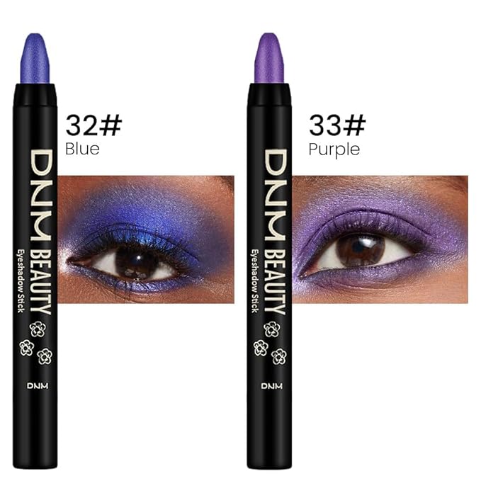 evpct 2Pcs Cream Eyeshadow Sticks Set for Eyes Waterproof, Blue Shimmer & Purple Shimmer Matte Eye shadow Stick Pencil Pen Bulk sombras en crema para ojos 32+33-Velvo Beauty