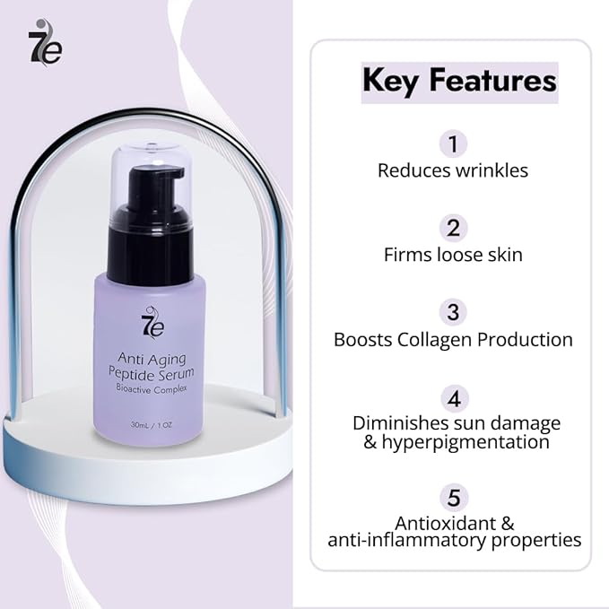 7E Wellness:Anti-Aging Peptide Serum, Anti-Wrinkle Copper Peptide Serum With Hyaluronic Acid & Polypeptides - Supports Collagen & Elastin Production | Brightening, Firming & Hydrating for Face-Velvo Beauty