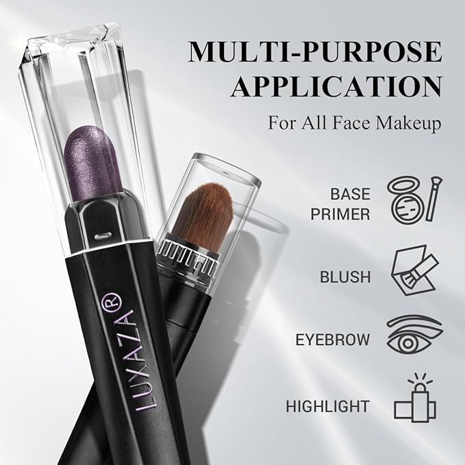 Purple Eyeshadow Stick Makeup 6PCS Set, Metallic Shimmer Matte Cream Eye Shadow Palette Brightener Pencil Crayon - BLUEBERRY-Velvo Beauty
