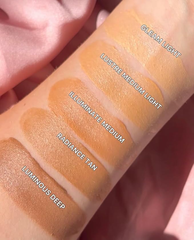 Revolution, Bright Light Face Glow, Lightweight & Brightening Multi-Use Skin Tint, Illuminating and Natural Glow Finish, Gleam Light, 0.77 Fl. Oz-Velvo Beauty