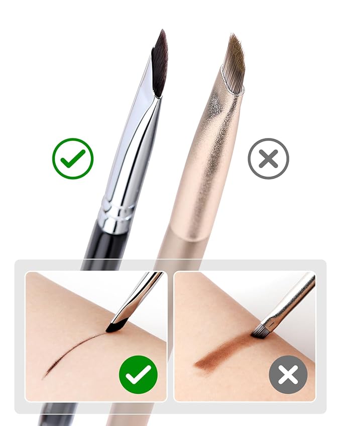 Eyeliner Brush, EIGSHOW Sickle Angled Gel Eyeliner Makeup Brush for Precise Eye Liner, Eyebrow, Eyelid with Ultra Thin Curved Vegan Bristles (E865)-Velvo Beauty