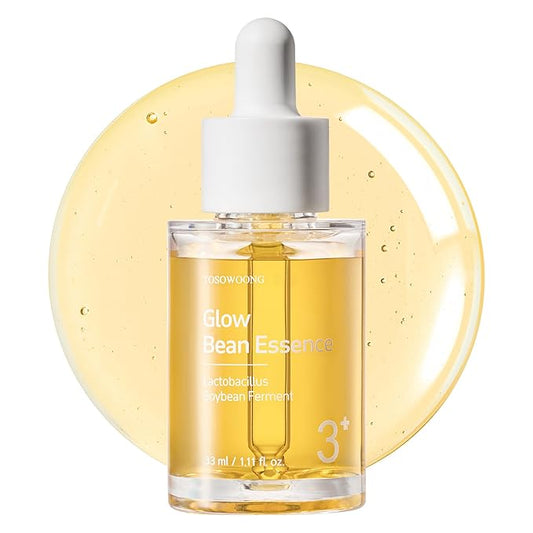 Glow Bean Essence, 31,025ppm Soybean Ferment Extract, Glass Skin, Exfoliating, Hydrating, Radiant, Moisturizer, Barrier, Face Serum, Korean Skin Care, 33ml / 1.11 fl. oz.-Velvo Beauty