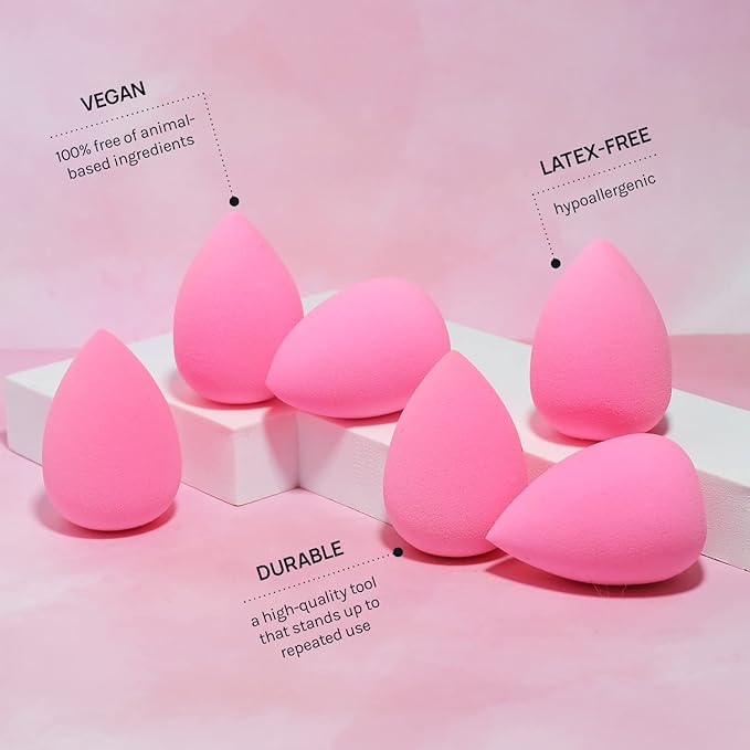 AOA Studio Collection makeup Sponge Set Latex Free and High-definition Set of 6 makeup Wonder blender For Powder Cream and Liquid, Super Soft Wonder Beauty Cosmetic-Velvo Beauty