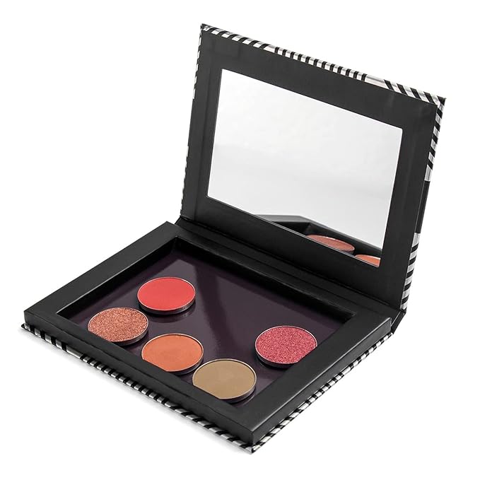 Makeup Magnetic Palette with Mirror and 20Pcs Metal Stickers, Empty Storage Palette for Eyeshadow Powder Highlighter-Velvo Beauty