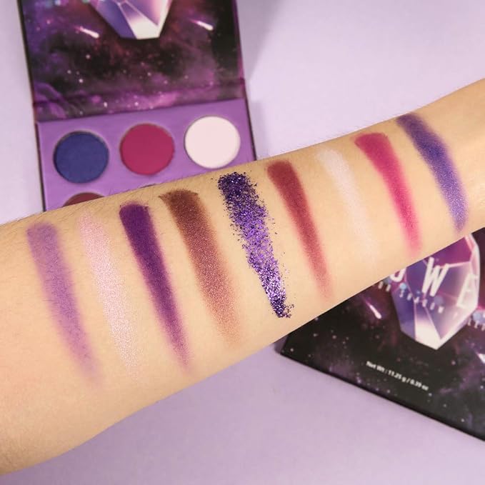 docolor Eyeshadow Palette 9 Colors Gemstone Shadow Palette Highly Pigmented Mattes Shimmers Smokey Glitter Cream Colorful Powder Blendable Long Lasting Waterproof Makeup Palette-Purple-Velvo Beauty