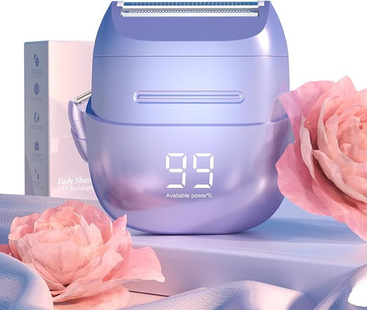 Electric Razors for Women, Womens Electric Leg Shaver Cordless Shaver for Women Painless Facial Hair Removal for Arms, Underarms, Bikini Trimmer, Portable & Safe, Wet & Dry Use Razor-Velvo Beauty