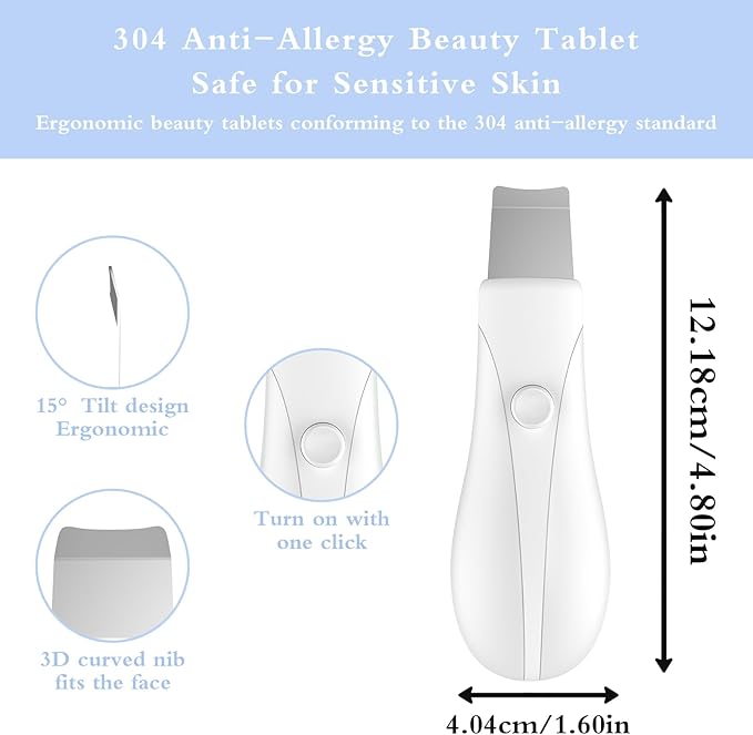 Skin Scrubber Face Spatula Skin Spatula Pore Cleaner Blackhead Remover Tools for Facial Deep Cleansing Skin Care Tool for Men and Women (White)-Velvo Beauty