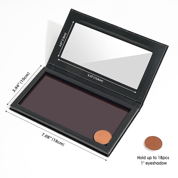 Lolalet 2 Pack Magnetic Makeup Palettes, Empty Magnetic Palette with Mirror for Eyeshadow Lip Color Blush Powder Highlighter Contour - Leather&Holographic-Velvo Beauty