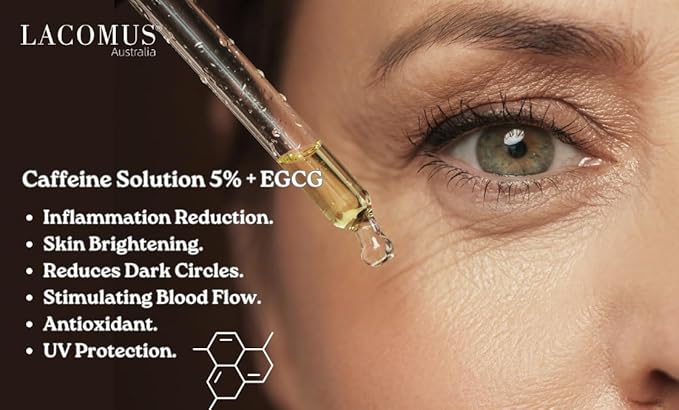 Advance Caffeine 5% + EGCG Serum for Brighter Eyes - Powerful Eye Contour Serum for Reduces Puffiness, Dark Circles, and Pigmentation - Hydrating and Smoothing Formula - LACOMUS Australia-Velvo Beauty