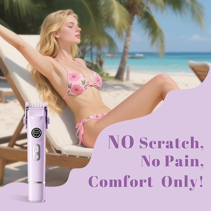 4-in-1 Waterproof Bikini Hair & Body Hair Trimmer - Rechargeable Shaver - IP7-compact for Travel, Cordless Use-Velvo Beauty