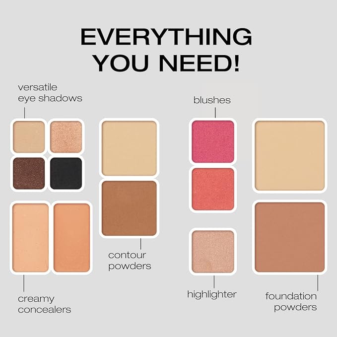 Woosh Beauty, Fold out Face Original Makeup Palette, Travel, All in One, Neutral Cream & Powder (#1 Light)-Velvo Beauty