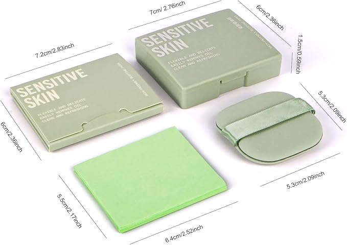KYDA 200 Sheets Oil Blotting Paper with Mirror and Puff, Refills Included, Face Oil Absorbing Sheets, Oil Control Paper, Absorb Excess Oil, Makeup Friendly-Velvo Beauty