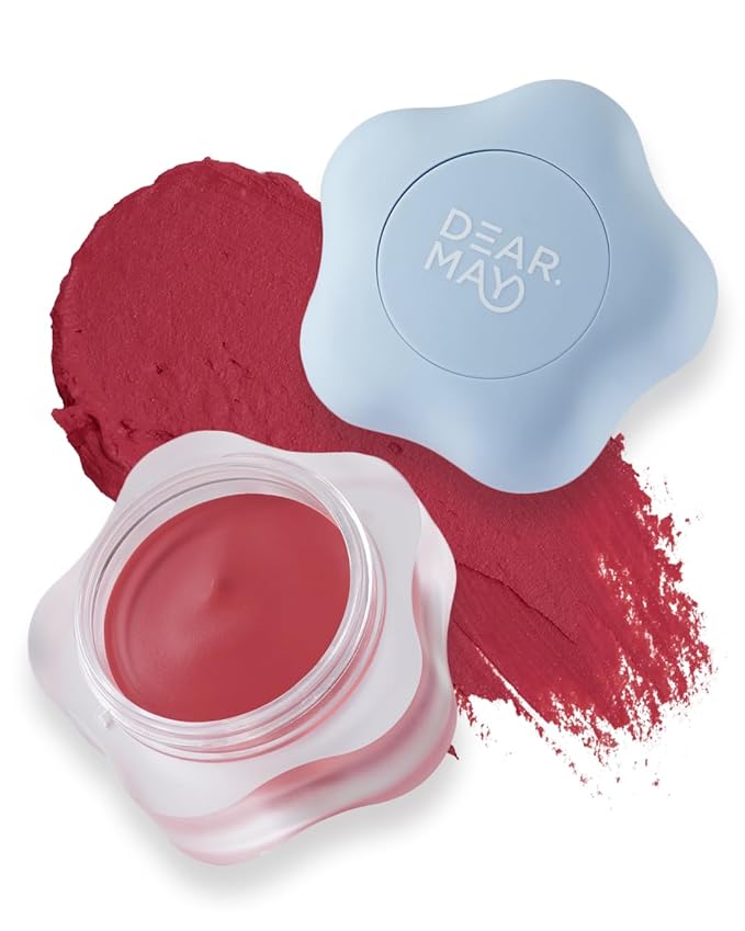 DEARMAY Pure Falling Mood Lip Pot No. 04 Pounding Heart 0.23 Oz. Vegan Lip Stain Lip & Cheek Multi-Use Tint With Hydrating Formula for Smooth Soft Blend Without Dryness or Fine Lines, Korean Makeup-Velvo Beauty