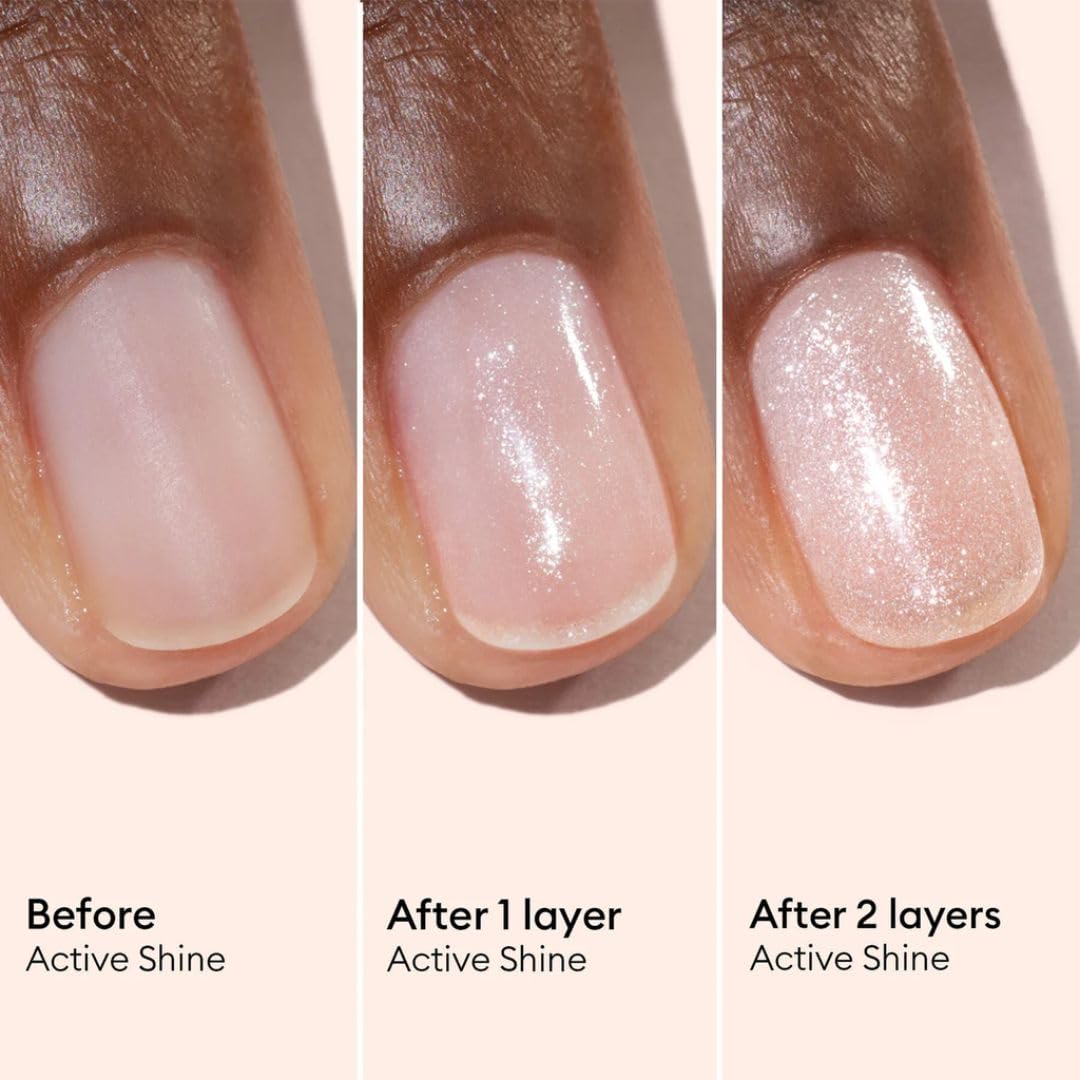 Manucurist Active Shine Illuminating & Care Nail Polish - Nail Concealer - No Lamp - Ultra-Shiny 2 in 1 Nude Gel Polish: Nail Strengthener and Growth, Highlighter & Care - Damaged Nails Repair-Velvo Beauty