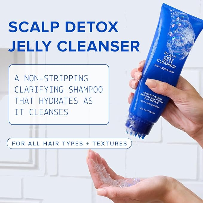 AAVRANI Scalp Detox Jelly Cleanser - Sulfate-Free Clarifying Shampoo - with Glycolic Acid & Vitamin E to Remove Build Up and Excess Oil - Color-Safe - Vegan - 8.4 Fl Oz-Velvo Beauty