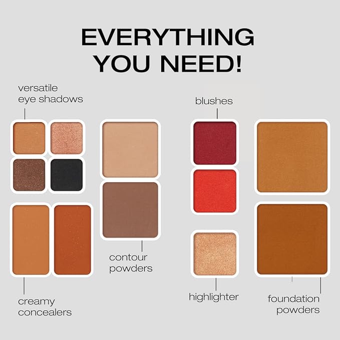 Woosh Beauty, Fold out Face Original Makeup Palette, Travel, All in One, Neutral Cream & Powder (#4 Medium Deep)-Velvo Beauty