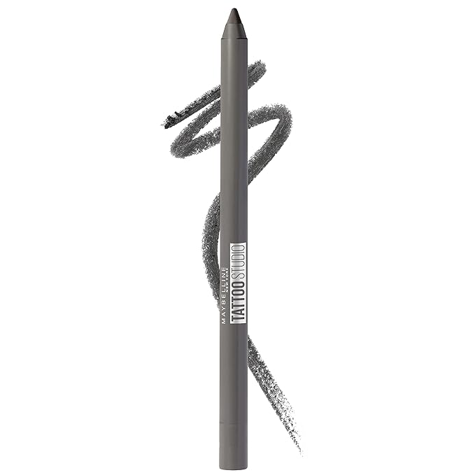 Maybelline TattooStudio Long-Lasting Sharpenable Eyeliner Pencil, Glide on Smooth Gel Pigments with 36 Hour Wear, Waterproof, Intense Charcoal, 1 Count-Velvo Beauty