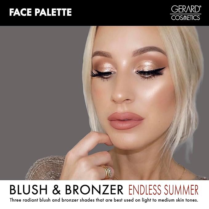 Blush and Bronzer Palette (Honeymoon) by Gerard Cosmetics | Vegan Powder Contour and Blush Makeup Palette | Professional Pigmented Formula | Cruelty Free and Made in the USA-Velvo Beauty