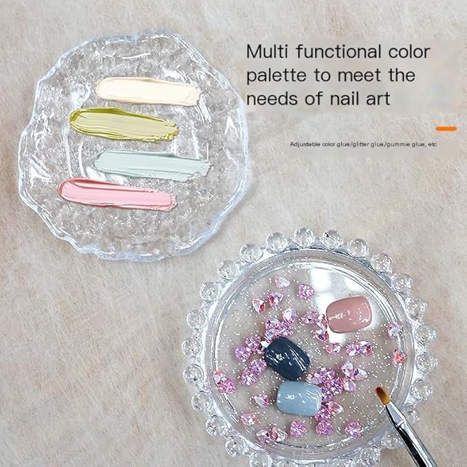 Nail Art Palette Nail Mixing Palette Polish Color Mixing Plate Pearl Edge Nail Holder Display Board Cloud Shape for Nail Art Nail Tip Holder Nail Art Display (Clouds-clear)-Velvo Beauty
