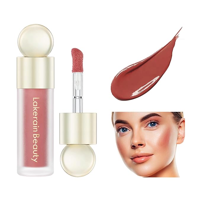 Liquid Blush, Natural Matte Finish Looking, Dewy Cheek Tint Cream Blush for Cheeks, Soft Cream Face Blush, Moisturizing Lightweight Blendable Feel(Orange Red 04)-Velvo Beauty