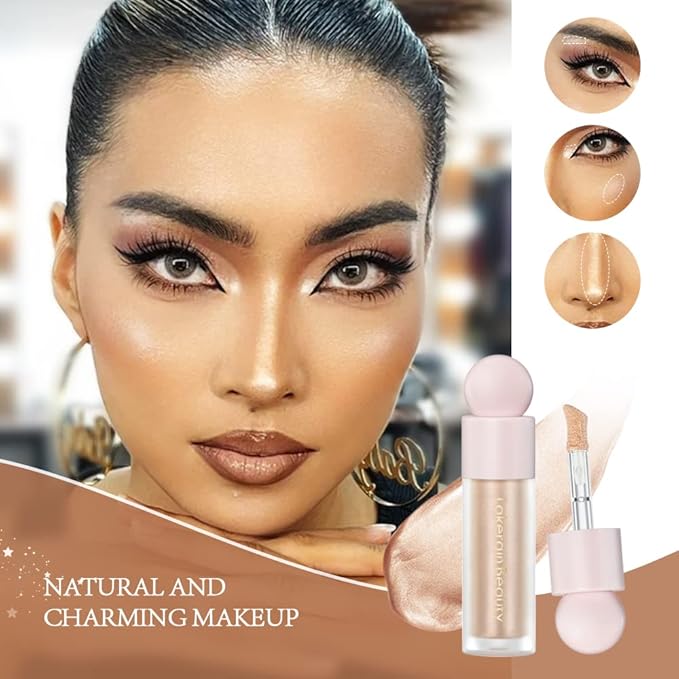 Liquid Highlighter - Luminous Finish Light Liquid Luminizer Makeup Enhanced with Pearl Particles & Botanical Blend, Weightless Dewy Glow for Radiant Skin, Vegan, Cruelty-Free (#01 Moonlight)-Velvo Beauty