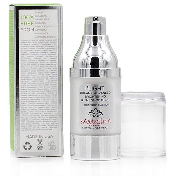 Sweetsation Therapy/YUNASENCE ILIGHT Organic Advanced Illuminating & Line Smoothing Eye Treatment, 0.5oz. For Dark Circles, Puffiness, Fine Lines.-Velvo Beauty