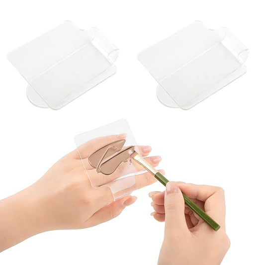 AUEAR, 3 Pack Professional Makeup Hand-held Palette Makeup Mixing Tray Clear Acrylic Nail Art Manicure or Foundation Eye Shadow Cremes Powders and Cosmetics-Velvo Beauty