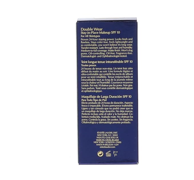 Estée Lauder Double Wear Stay-in-Place 24-Hour Long-Wear Matte Foundation, 1.0 oz, 1C0 Shell-Velvo Beauty