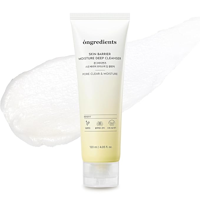 ONGREDIENTS Skin Barrier Moisture Deep Cleanser | Daily Face Wash for All Types | Centella, Peptide, AHA, LHA, Hydrating, Soothing, Pore Tightening | Vegan, Korean Skin Care 4.06 fl Oz-Velvo Beauty