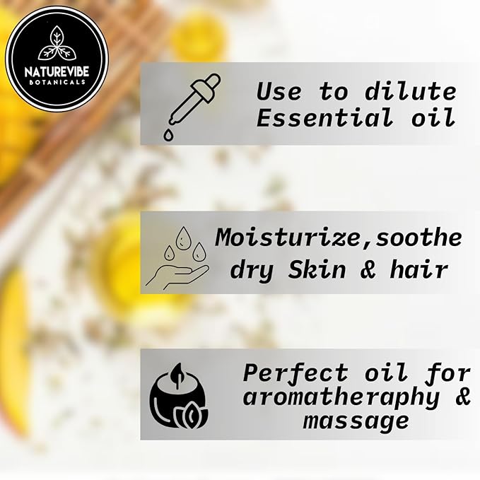 Naturevibe Botanicals Mango Oil 32 Ounces | 100% Pure and Natural | Great for Skin Care and Hair Care-Velvo Beauty