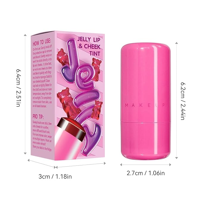 Cool Milk Jelly Blush, Sheer Lip & Cheek Stain, Buildable Watercolor Finish, Vivid Color Water Jelly Tint Lipstick, Long Lasting, Milk blush Watercolor Finish Tinted Lip Gloss for Women, 04-Velvo Beauty