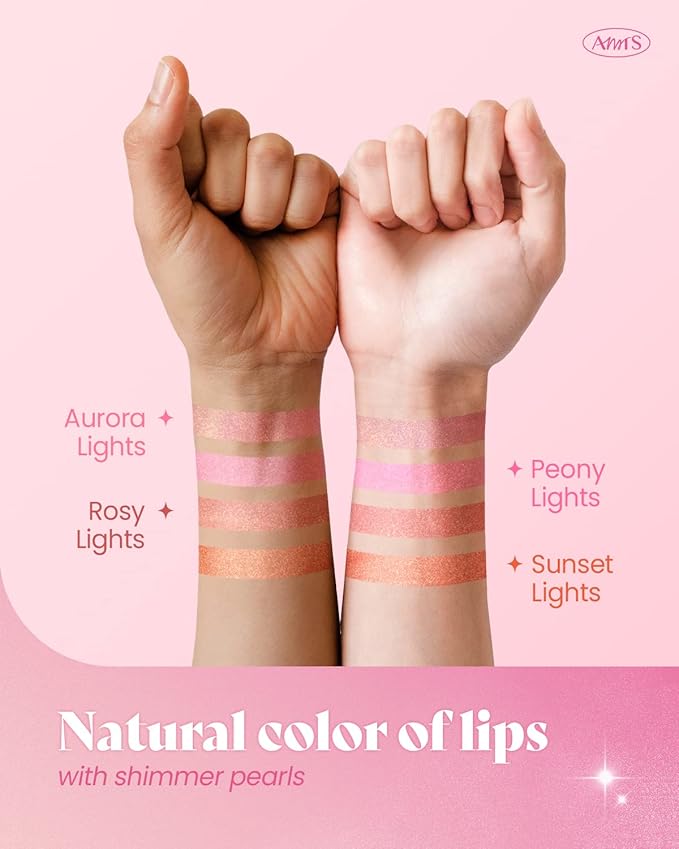 AMTS Tinted Moisture Color Lip Balm - Aurora Lights | Hydrating Glitter Lipstick | Pearl Shimmering Daily Lip Makeup for dry, cracked, chapped lips | korean beauty Moisture Lip Tint-Velvo Beauty