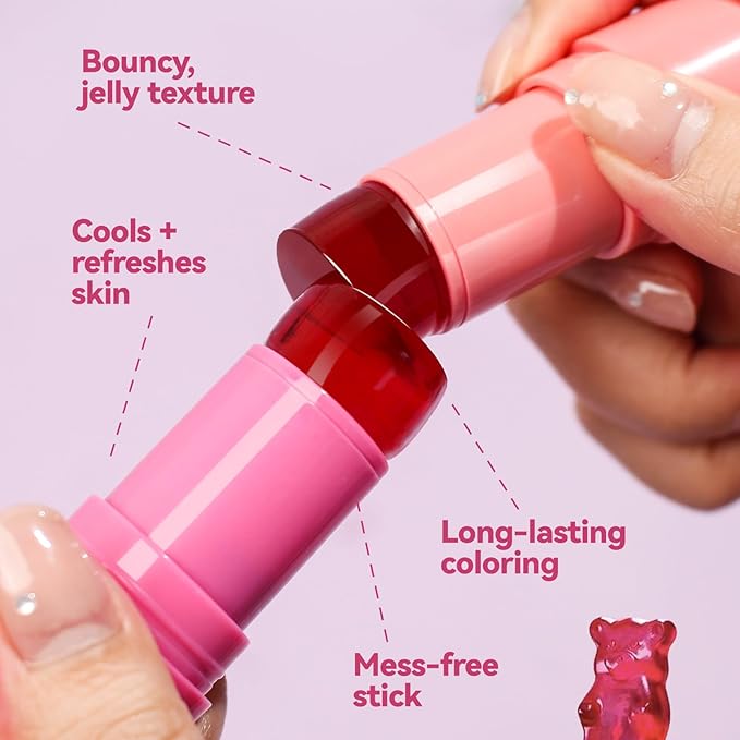 Cool Milk Jelly Blush, Sheer Lip & Cheek Stain, Buildable Watercolor Finish, Vivid Color Water Jelly Tint Lipstick, Long Lasting, Milk blush Watercolor Finish Tinted Lip Gloss for Women, 04-Velvo Beauty