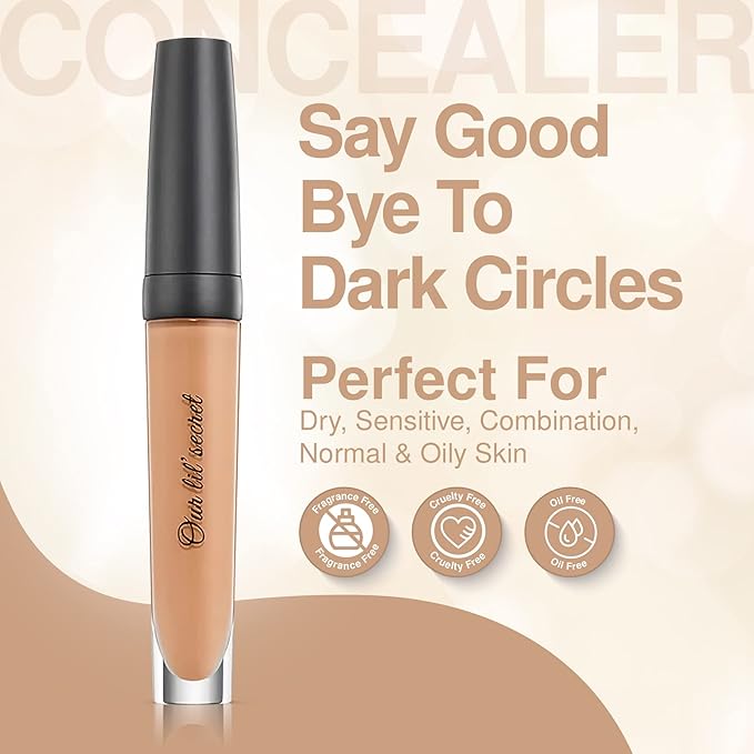 Frankie Rose Cosmetics Our Lil’ Secret Concealer – Sweat-Proof & Matte Under Eye Concealer, Long Lasting Concealer Full Coverage For Fine Lines, Dark Circles & Hide Imperfections - Toffee-Velvo Beauty