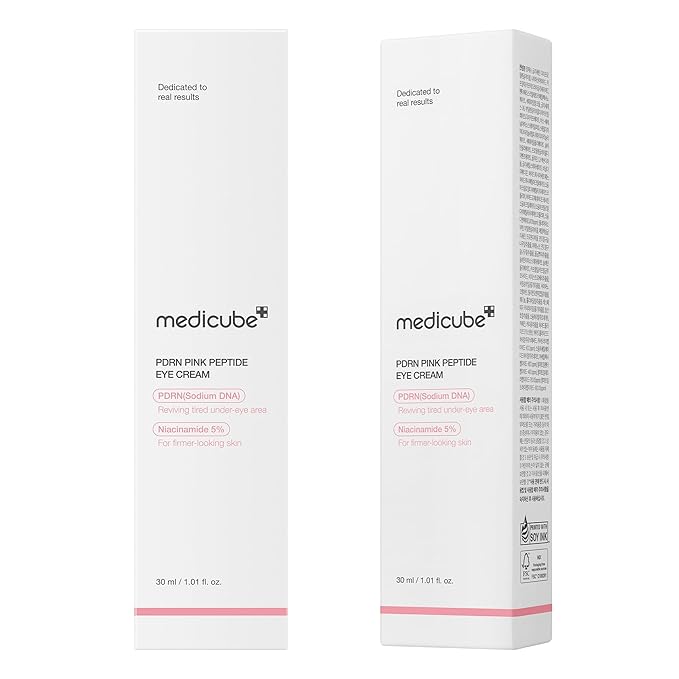medicube Salmon DNA PDRN Pink Peptide Eye Serum with Niacinamide and 99% Purity Retinol for Fine Lines, Uneven Skin Tone, Korean Skin Care 1.01fl.oz-Velvo Beauty