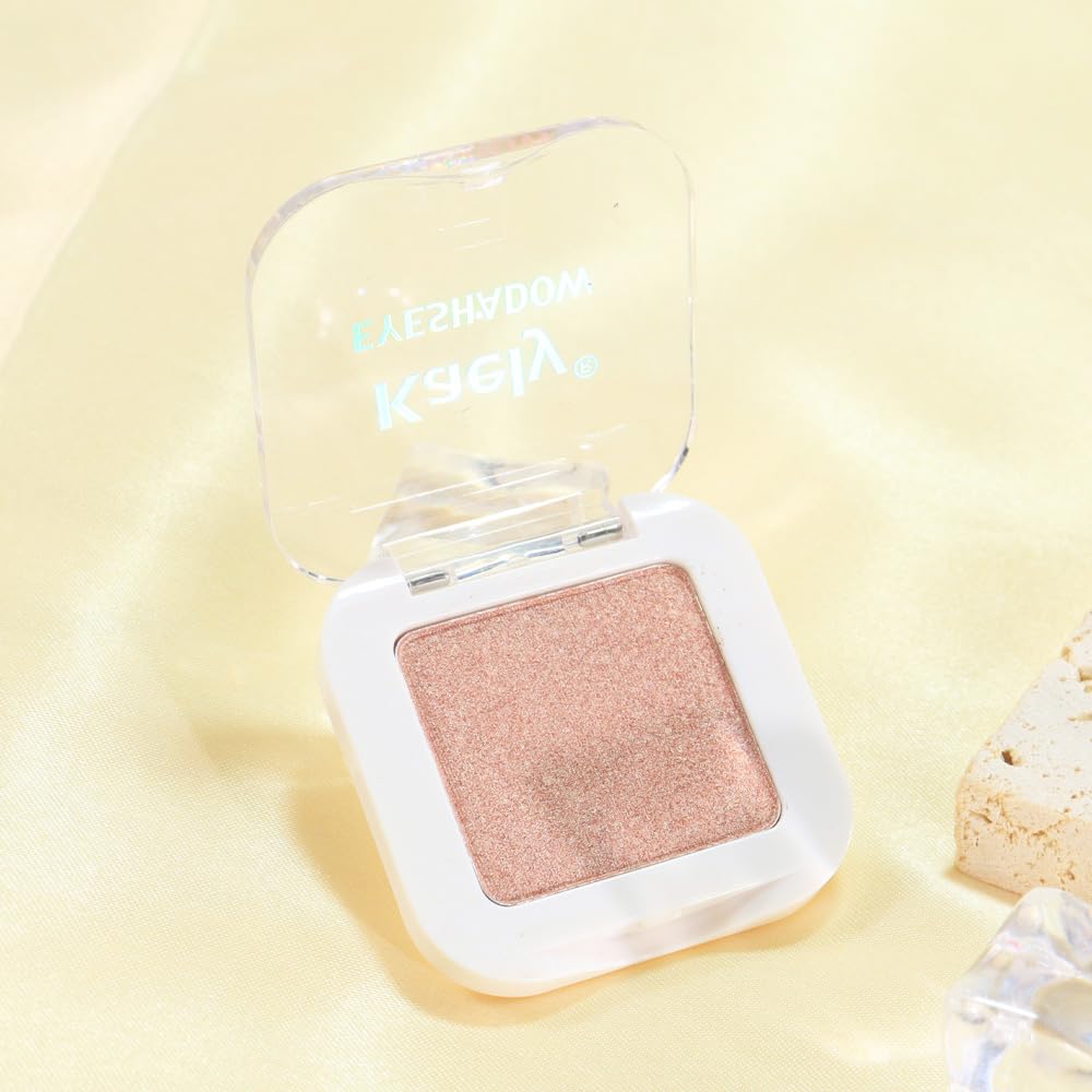 Champagne Gold Glitter Eyeshadow – Shimmer Eye Shadow, Daily Waterproof Long-Lasting Eyeshadow Powder Palette for Women Neutral Eye Makeup sombras para ojos (03)-Velvo Beauty