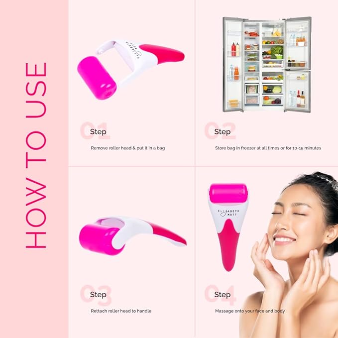 Elizabeth Mott Ice Roller for Face & Eyes Cooling Facial Massager to Reduce Puffiness Under-Eye Bags & Swelling Tighten Pores Boost Circulation Soothe Irritation, Numb Pain for Women and Men-Velvo Beauty