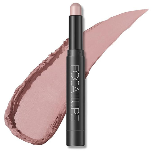 FOCALLURE Shimmer and Matte Cream Eyeshadow Stick,Smooth Brilliant Eye Brightener Pencil for Women,Long Lasting Waterproof Eye Shadow and Liners Makeup,#50 Memory-Velvo Beauty